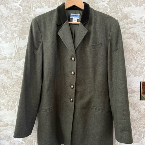 Pendleton Jackets & Blazers - Pendleton Olive Green Wool Blazer with Velvet Collar